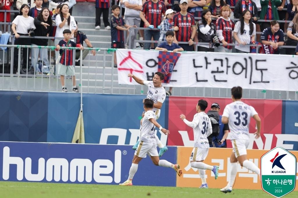 프로 데뷔골을 터뜨린 이승원&#40;한국프로축구연맹 제공&#41; 