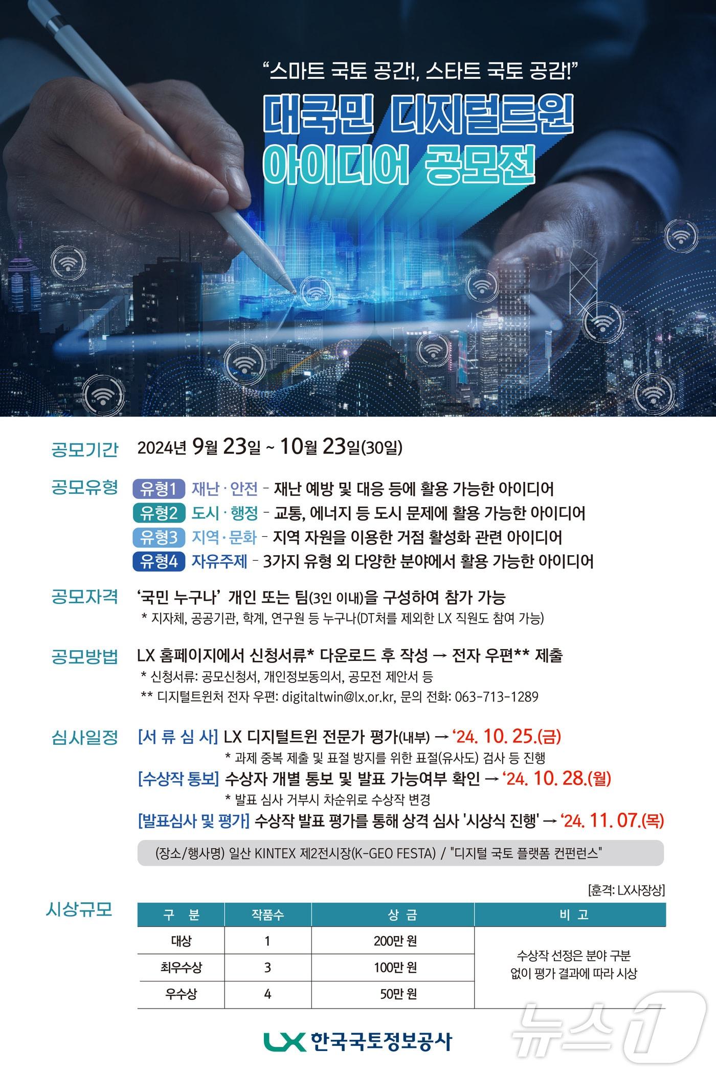 LX공사는 &#39;대국민 디지털트윈 아이디어 공모전&#39;을 개최한다고 23일 밝혔다.&#40;LX제공&#41;2024.9.23/뉴스1