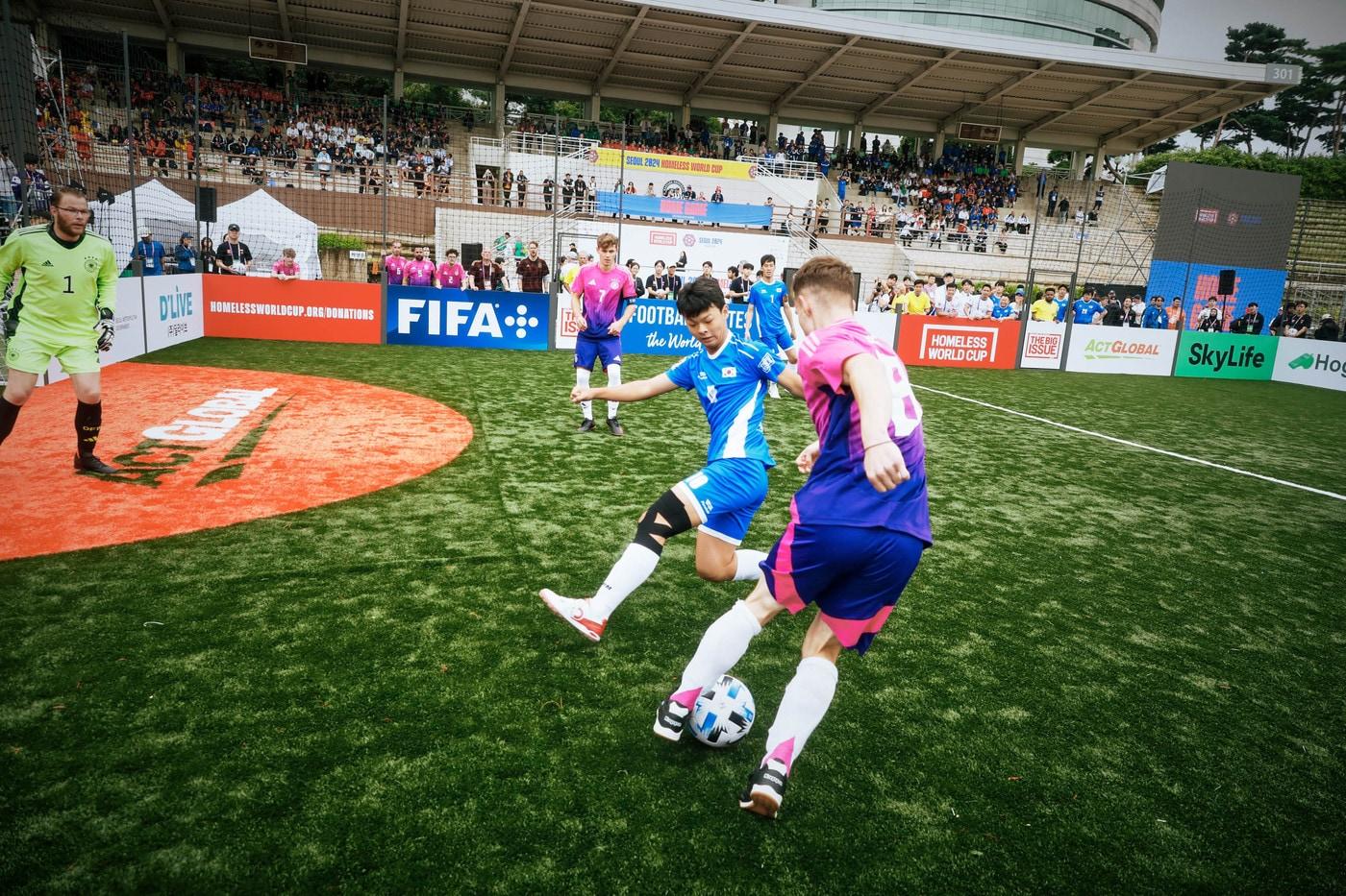 한국이 홈리스월드컵서 독일을 4-0으로 꺾었다.&#40;서울 2024 홈리스월드컵 조직위원회 제공&#41;  