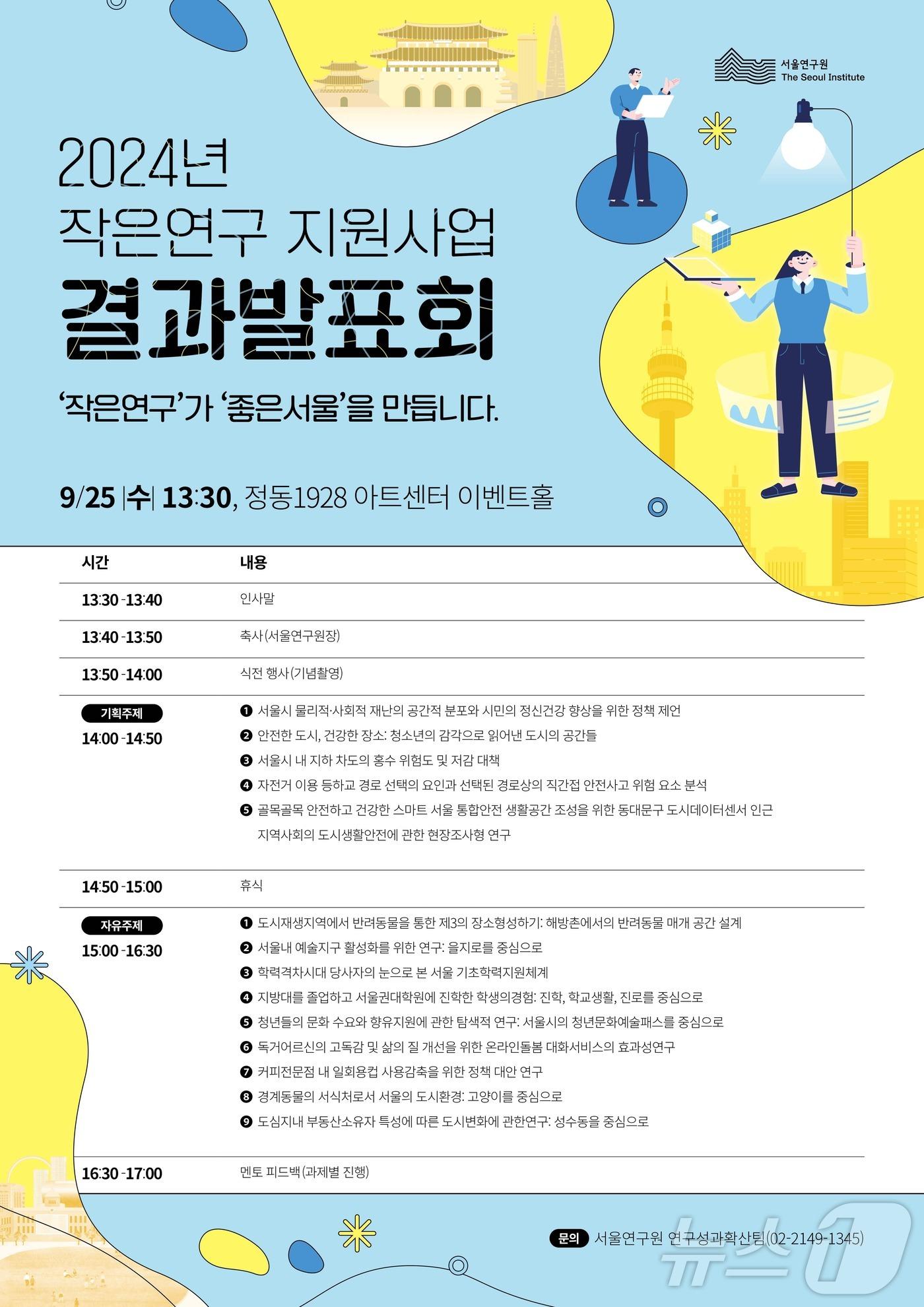 작은연구 지원사업 결과 발표회. &#40;서울시 제공&#41;ⓒ 뉴스1