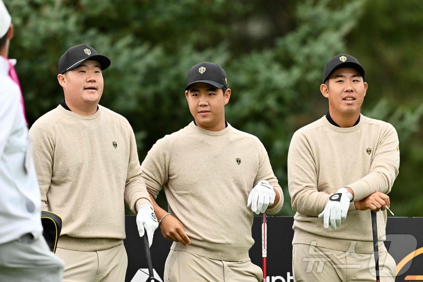 프레지던츠컵에 출전하는 임성재, 김주형, 안병훈&#40;왼쪽부터&#41; ⓒ AFP=뉴스1