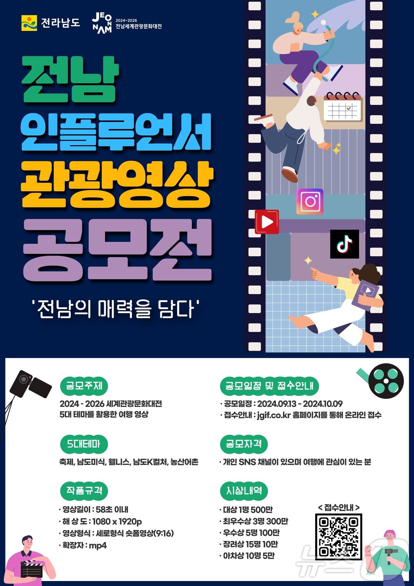 전남 글로벌 인플루언서 페스티벌 영상공모전 홍보물.&#40;전남도 제공&#41; 2024.9.25/뉴스1