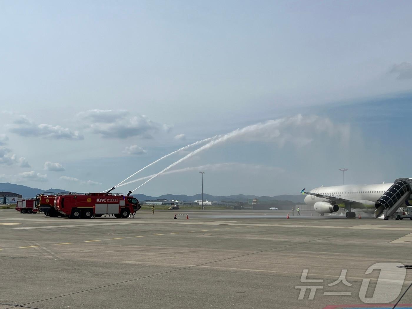 항공기사고 수습훈련 모습.&#40;김해공항 제공&#41; 