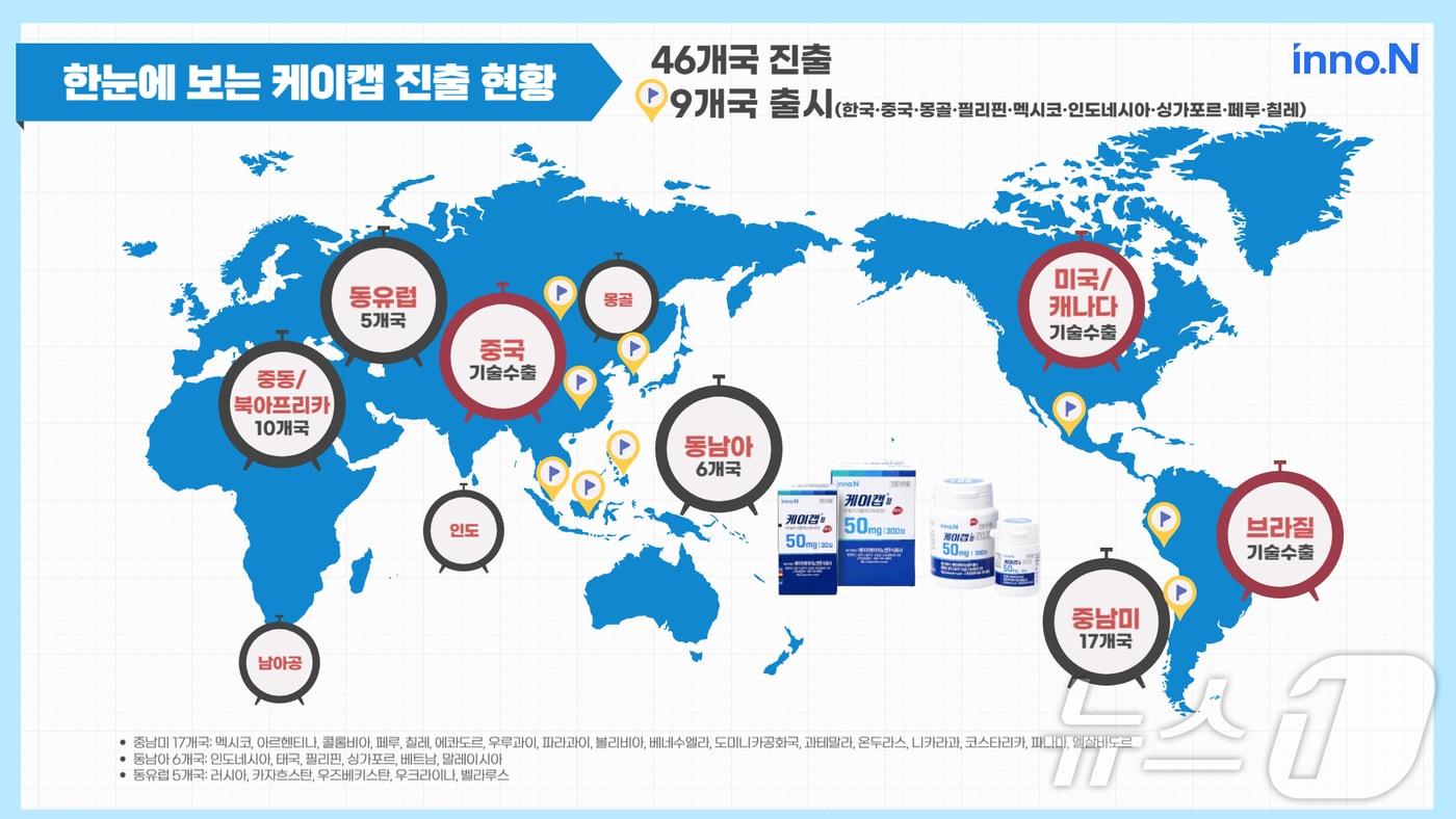 HK이노엔 케이캡 해외 진출 현황.&#40;HK이노엔 제공&#41; 