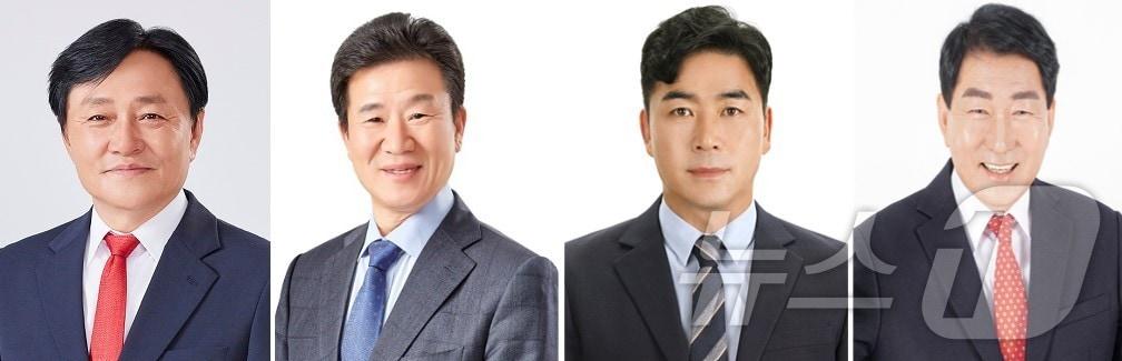 본문 이미지 - 강화군수 재보궐선거 후보자들. 왼쪽부터 박용철, 한연희, 김병연, 안상수 후보/뉴스1