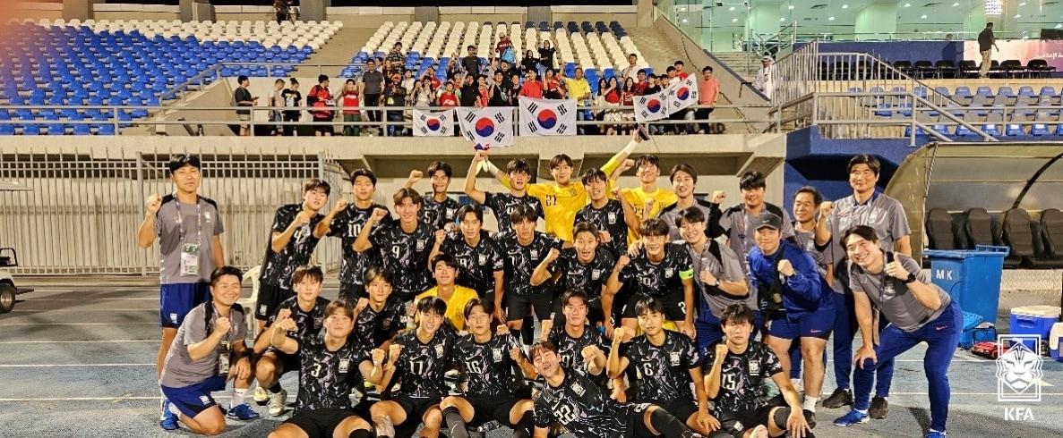 아시아축구연맹&#40;AFC&#41; 20세 이하&#40;U20&#41; 아시안컵 예선을 통과한 19세 이하&#40;U19&#41; 축구대표팀. &#40;대한축구협회 제공&#41;