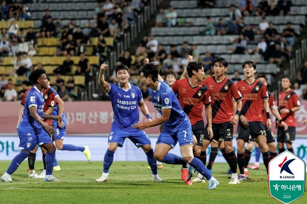 경남FC와 1-1로 비긴 수원 삼성. &#40;한국프로축구연맹 제공&#41;