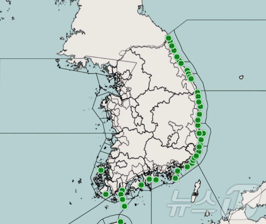 너울 정보&#40;기상청 제공&#41; ⓒ 뉴스1