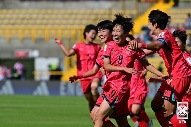 U20 여자 축구대표팀이 FIFA U20 여자 월드컵 16강에 진출했다. &#40;대한축구협회 제공&#41;