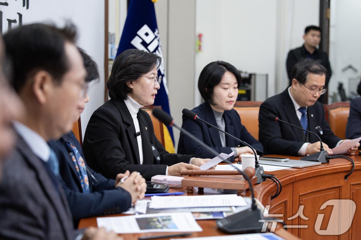 추미애 더불어민주당 윤석열 내란진상조사단장이 2일 오전 서울 여의도 국회에서 열린 윤석열내란진상조사단 회의에서 발언을 하고 있다. 2025.1.2/뉴스1 ⓒ News1 이재명 기자