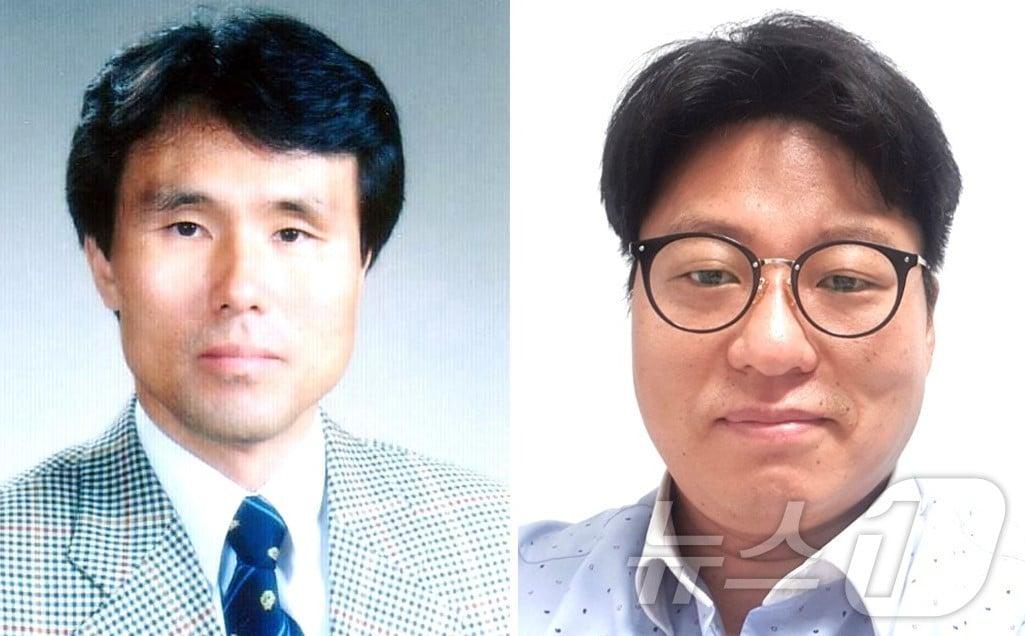 사진 왼쪽부터 전주대 장진해 교수, 김성진 &#40;주&#41;아진전자 대표./뉴스1