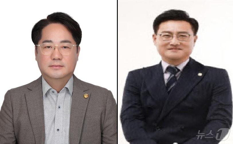 이대재 수석부회장&#40;왼쪽&#41;과 이진규 충북협회장/뉴스1 