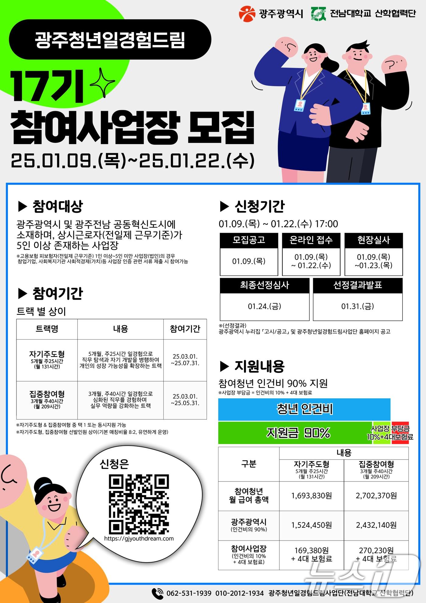 광주 청년일경험 드림 17기 참여 사업장 모집 안내.&#40;광주시 제공&#41;/뉴스1 