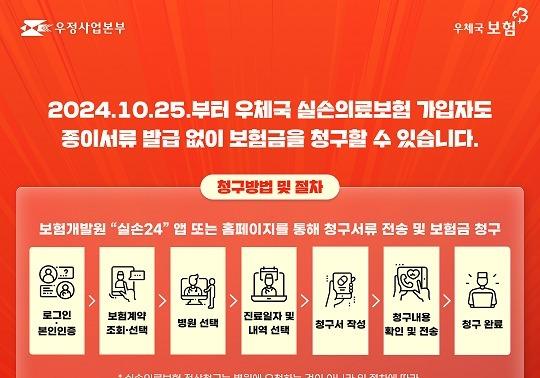 "우체국 실손보험금 청구, '실손24' 앱에서 간편하게"