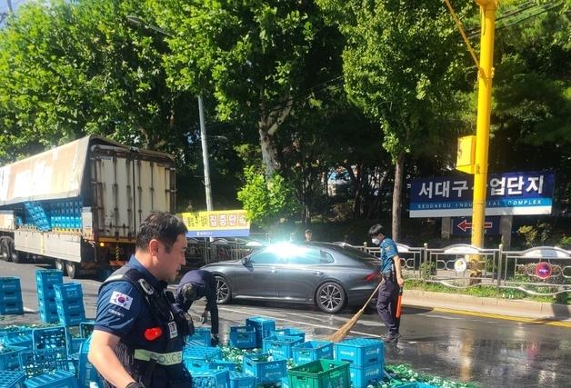 도로에 소주병 '와장창'…대구기동순찰대 발빠른 대처 빛났다