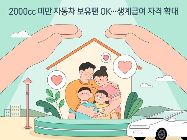 2000cc 미만 자동차 보유땐 OK…생계급여 자격 확대