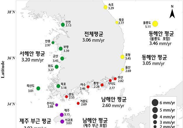 35년간 연안 평균 해수면 10.7cm 상승…상승 속도 동해안 가장 빨라