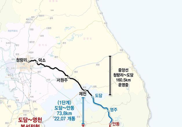 중앙선 도담~영천 복선화 완료…영천역~청량리역 4시간→2시30분 
