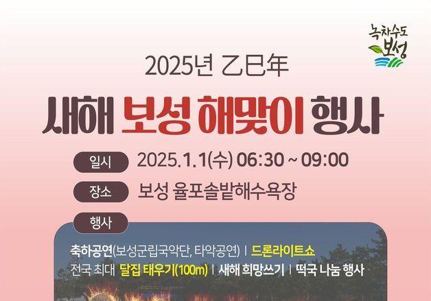 '푸른뱀의 해' 1월1일 해맞이는 보성 율포솔밭해수욕장서