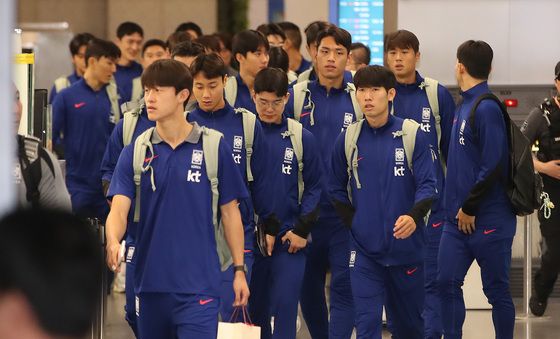 요르단전 승리하고 귀국하는 대한민국 축구대표팀