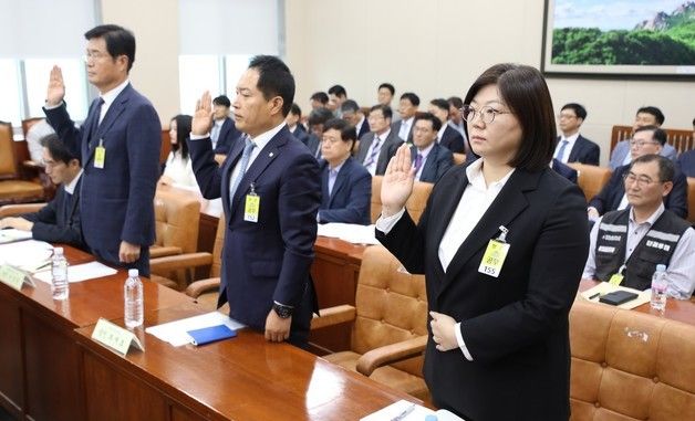 [국감]김주영 어도애 신임 대표, '증인 선서'