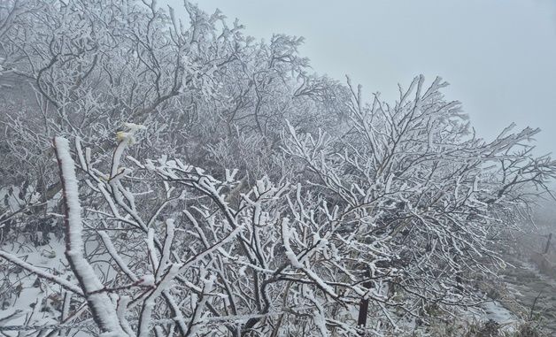 첫 눈 내린 설악산 대청봉