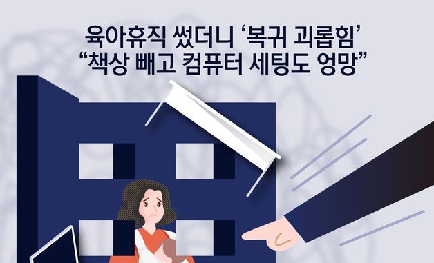 [오늘의 그래픽]육아휴직 썼더니 '복귀 괴롭힘'…"책상 빼고 컴퓨터 세팅도 엉망"