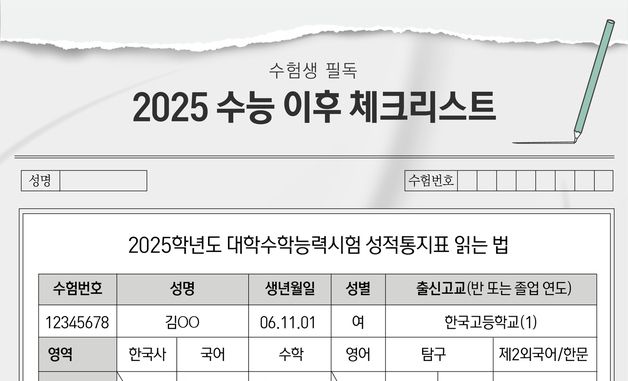 [오늘의 그래픽]수험생 필독, 2025 수능 이후 체크리스트