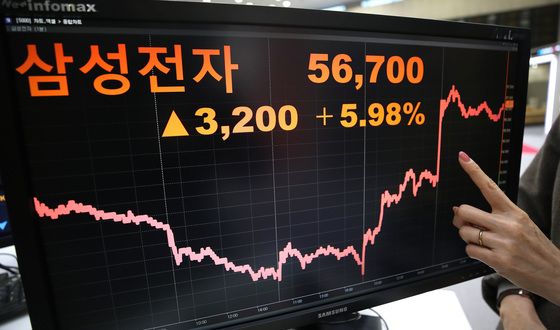 삼성전자, 자사주 매입에 5% 넘게 급등