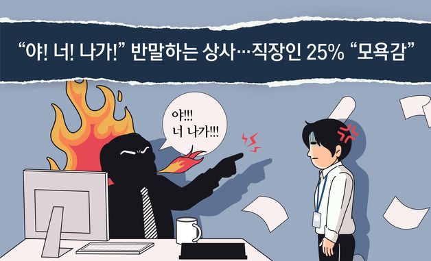 [오늘의 그래픽] "야 너 나가" 반말하는 상사…직장인 4명 중 1명 '모욕감'