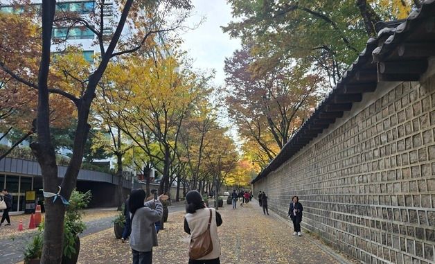 '입동' 깜짝 영하 추위 앞두고 서울 정동길 단풍 만개