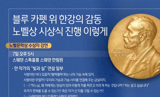 [오늘의 그래픽]블루 카펫 위 한강의 감동…노벨상 시상식 진행 이렇게