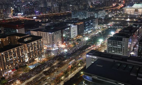 국회 앞에서 열리는 촛불문화제