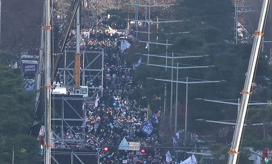 도로 가득 메운 '탄핵 찬성' 인파