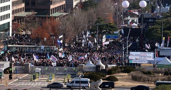 국회대로 가득 메운 '탄핵 찬성' 인파