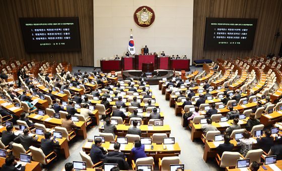 與 다수 불참 속 헌법재판관 선출안 본회의 상정