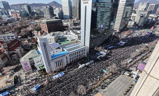 세종대로 가득 메운 탄핵반대 집회