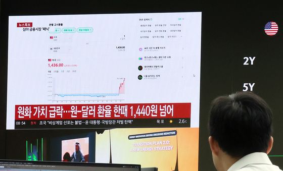 비상계엄 여파에 환율 한때 1,440원 넘어