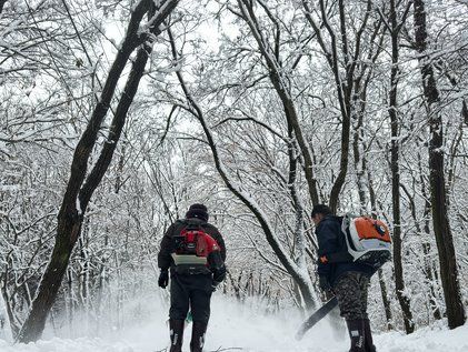 눈꽃 핀 마니산 '입산은 안돼요'