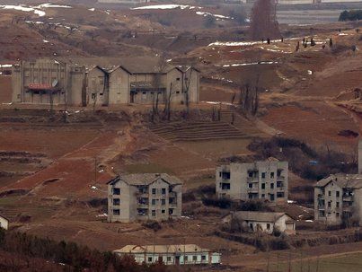 애기봉에서 바라본 북한 선전마을