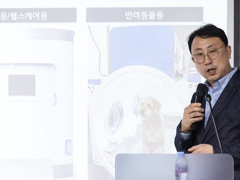 반려동물용 고압산소 의료기기 소개하는 문신희 셀씨존 이사