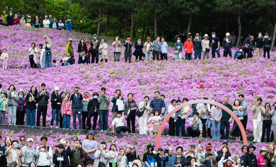 철쭉동산에 날려 보내는 나비 1,000마리