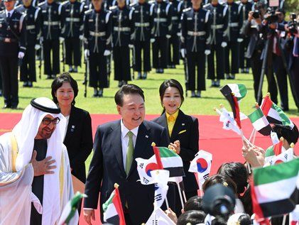 윤석열 대통령, 모하메드 UAE 대통령 공식 환영식