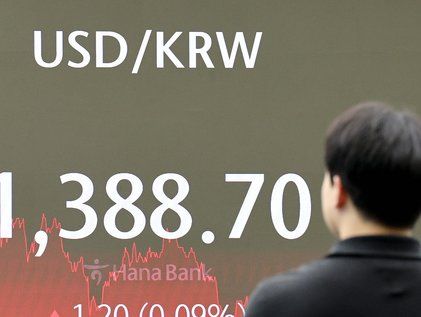 '전거래일 대비 1.20원 오르며 마감한 원달러환율'