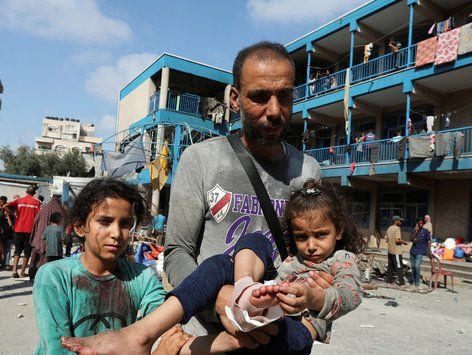 [포토] "아이는 무슨 죄"…이스라엘, 가자지구 내 학교 폭격