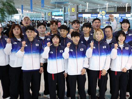 '금빛 승전보 기대해' 유도대표팀, 파리로 출국