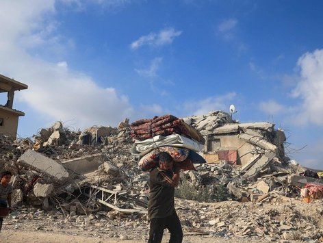 [포토] 계속되는 전쟁…도시 떠나는 팔레스타인 주민들