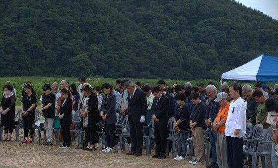 예천 수해 희생자와 채상병을 위한 묵념