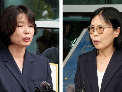 위자료 소송 입장 밝히는 노소영·김희영 측 변호사들