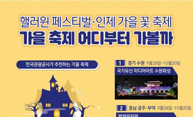 [오늘의 그래픽]핼러윈·인제 꽃 축제…가을 페스티벌, 어디부터 가볼까